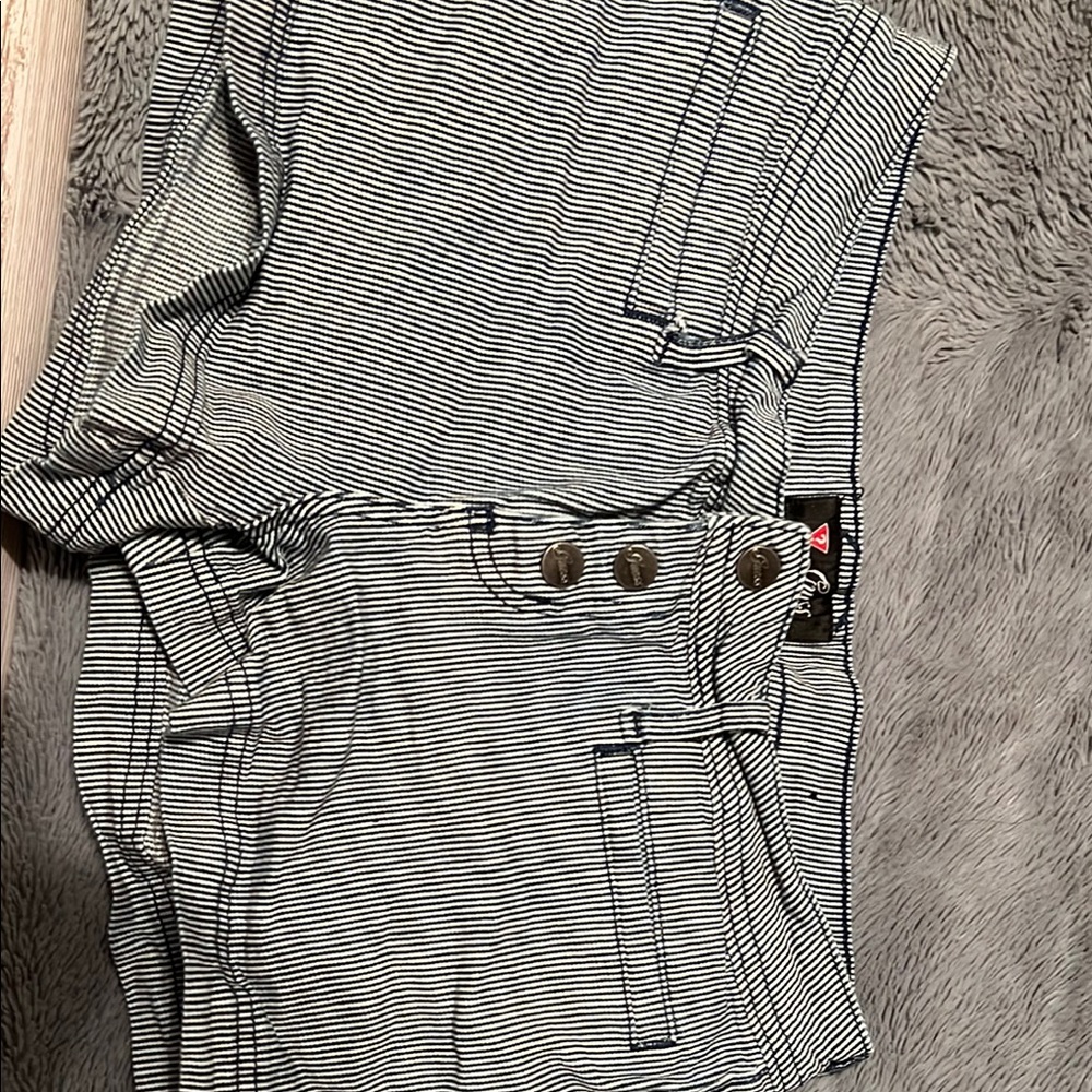 Guess Navy and White Striped Pants
